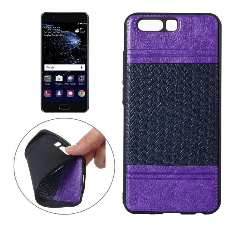 For Huawei P10 Electroplating Knit Texture TPU Paste Skin Protective Case