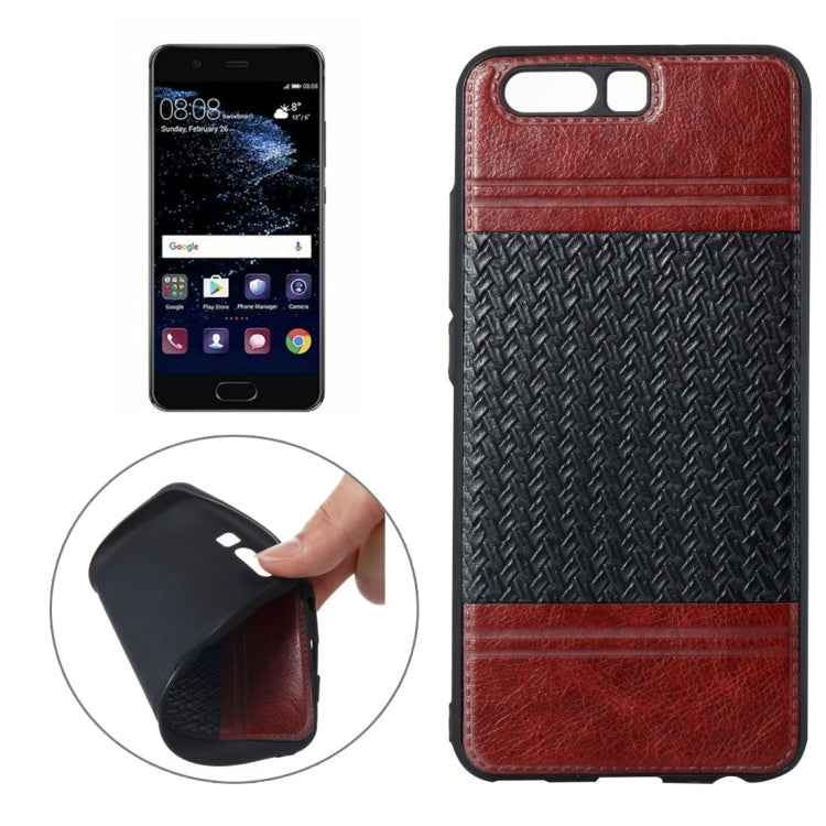 For Huawei P10 Electroplating Knit Texture TPU Paste Skin Protective Case