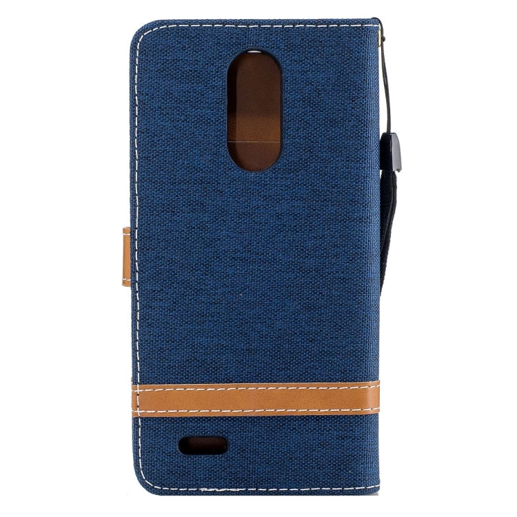 For LG K8 (2017) (EU Version) Denim Texture Leather Case with Holder & Card Slots & Wallet & Lanyard