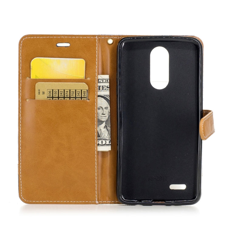 For LG K8 (2017) (EU Version) Denim Texture Leather Case with Holder & Card Slots & Wallet & Lanyard