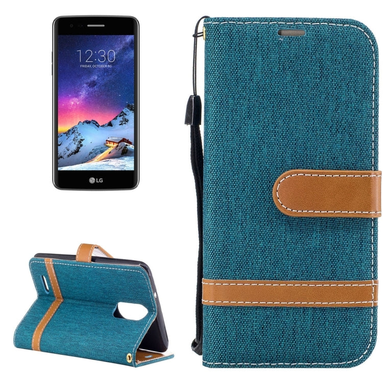 For LG K8 (2017) (EU Version) Denim Texture Leather Case with Holder & Card Slots & Wallet & Lanyard