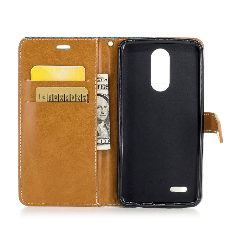 For LG K8 (2017) (EU Version) Denim Texture Leather Case with Holder & Card Slots & Wallet & Lanyard
