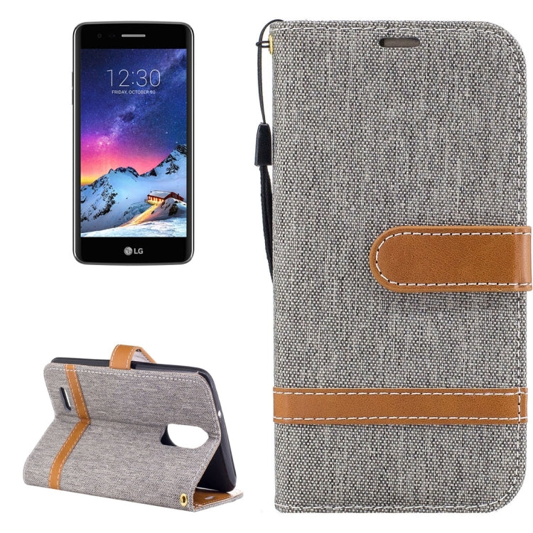 For LG K8 (2017) (EU Version) Denim Texture Leather Case with Holder & Card Slots & Wallet & Lanyard