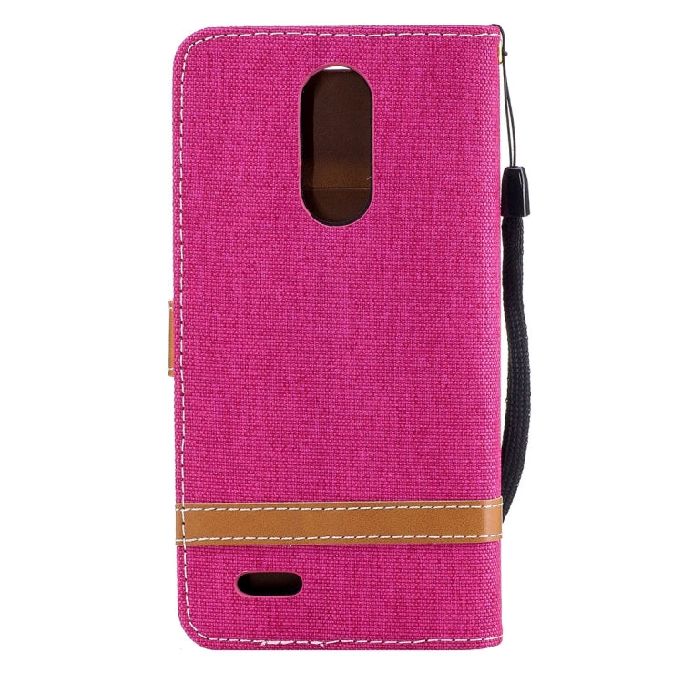 For LG K8 (2017) (EU Version) Denim Texture Leather Case with Holder & Card Slots & Wallet & Lanyard