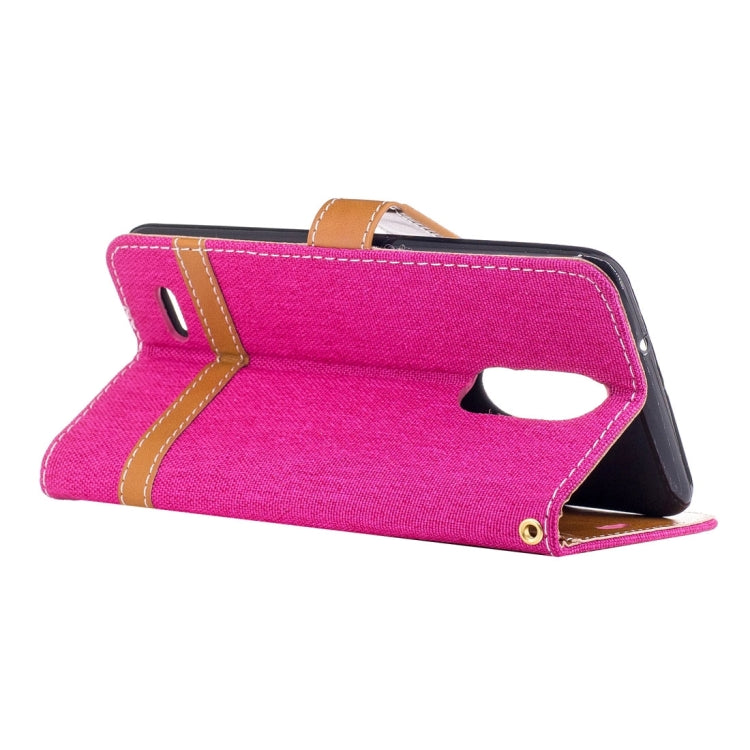 For LG K8 (2017) (EU Version) Denim Texture Leather Case with Holder & Card Slots & Wallet & Lanyard