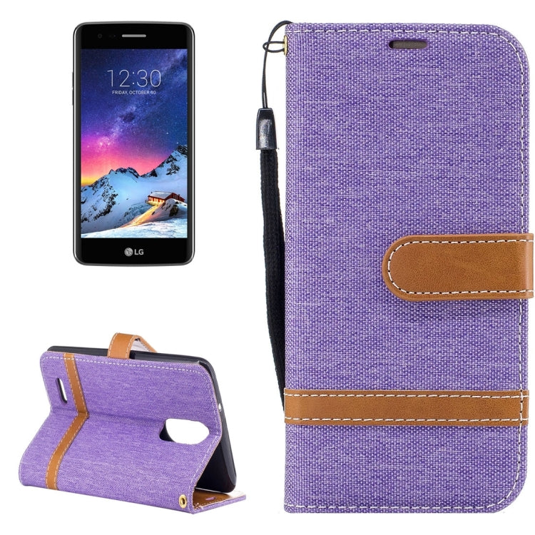For LG K8 (2017) (EU Version) Denim Texture Leather Case with Holder & Card Slots & Wallet & Lanyard