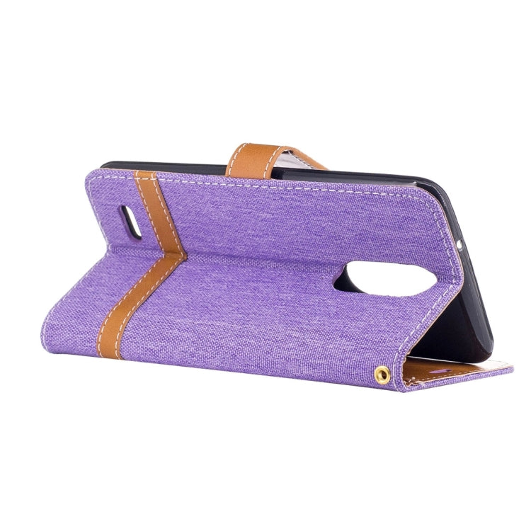 For LG K8 (2017) (EU Version) Denim Texture Leather Case with Holder & Card Slots & Wallet & Lanyard