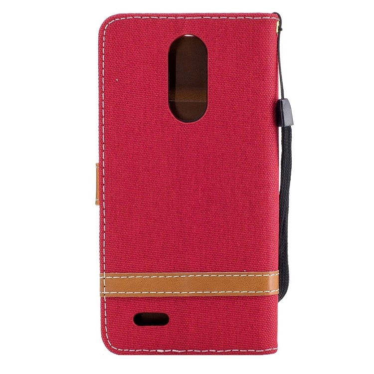 For LG K8 (2017) (EU Version) Denim Texture Leather Case with Holder & Card Slots & Wallet & Lanyard