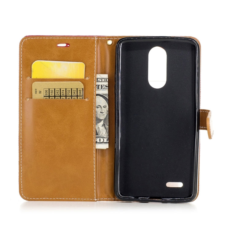 For LG K8 (2017) (EU Version) Denim Texture Leather Case with Holder & Card Slots & Wallet & Lanyard