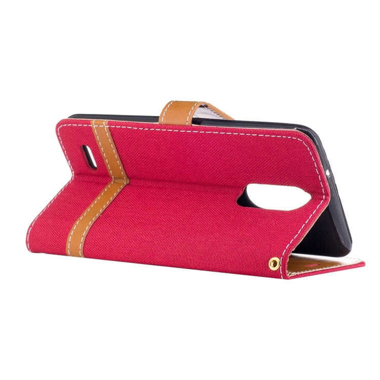 For LG K8 (2017) (EU Version) Denim Texture Leather Case with Holder & Card Slots & Wallet & Lanyard