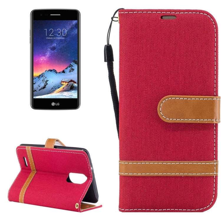 For LG K8 (2017) (EU Version) Denim Texture Leather Case with Holder & Card Slots & Wallet & Lanyard