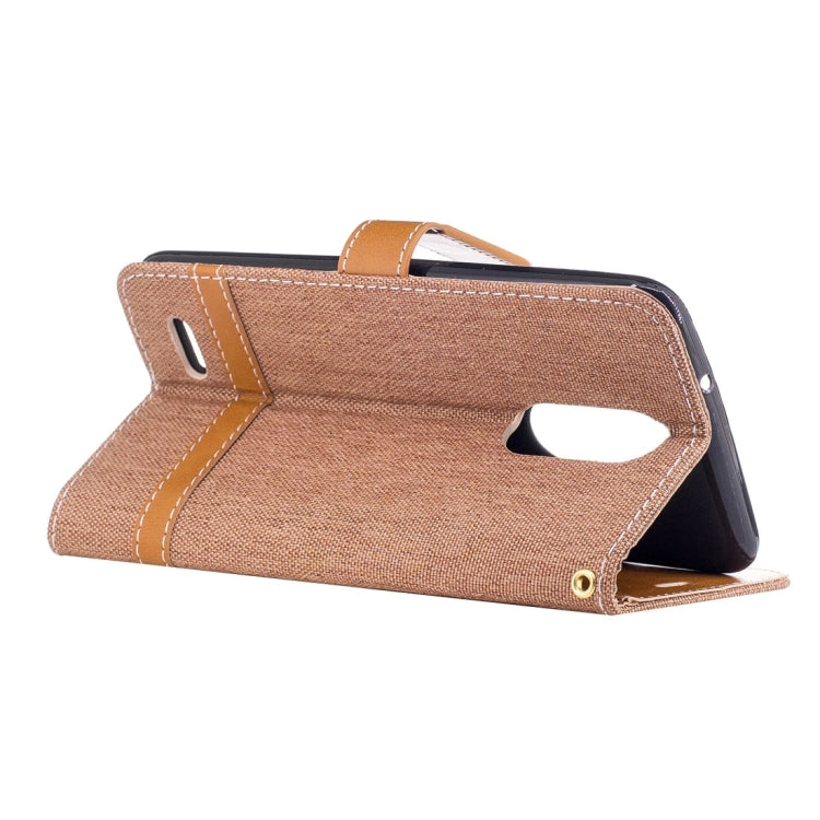 For LG K8 (2017) (EU Version) Denim Texture Leather Case with Holder & Card Slots & Wallet & Lanyard