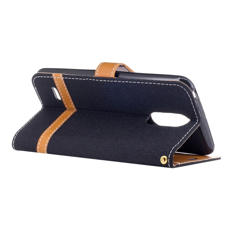 For LG K4 (2017) (EU Version) Denim Texture Leather Case with Holder & Card Slots & Wallet & Lanyard