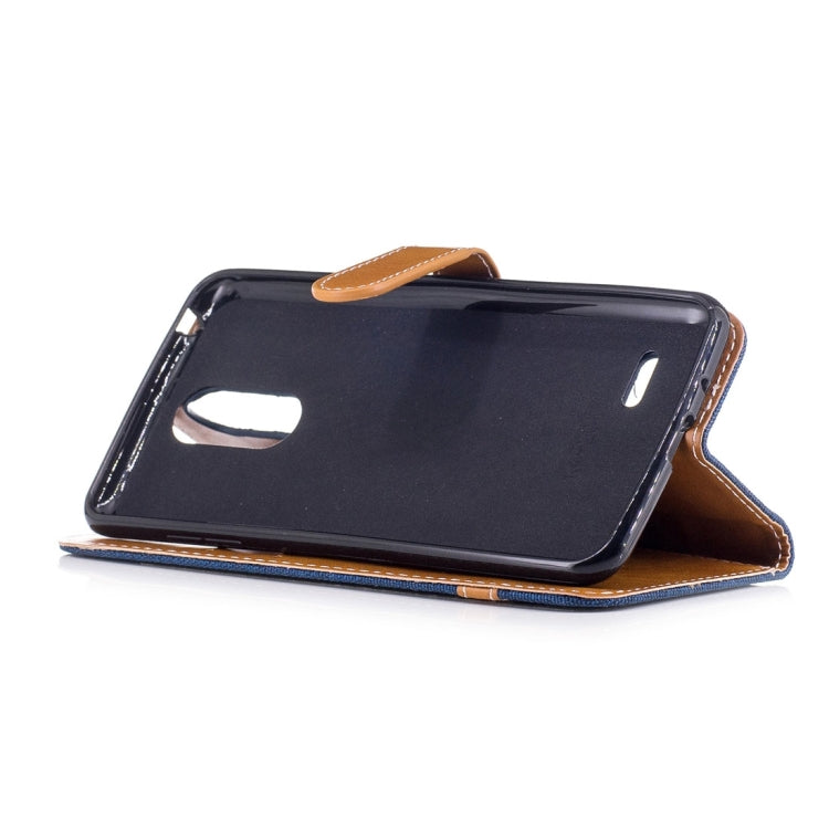 For LG K4 (2017) (EU Version) Denim Texture Leather Case with Holder & Card Slots & Wallet & Lanyard