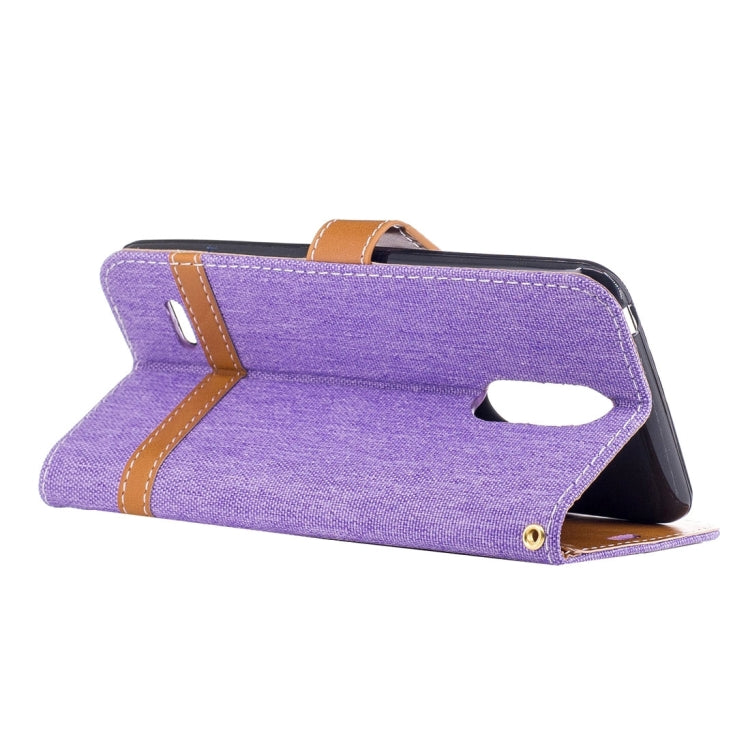 For LG K4 (2017) (EU Version) Denim Texture Leather Case with Holder & Card Slots & Wallet & Lanyard