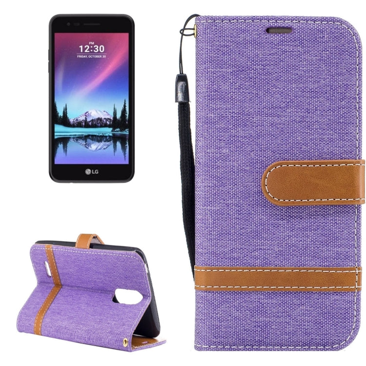 For LG K4 (2017) (EU Version) Denim Texture Leather Case with Holder & Card Slots & Wallet & Lanyard