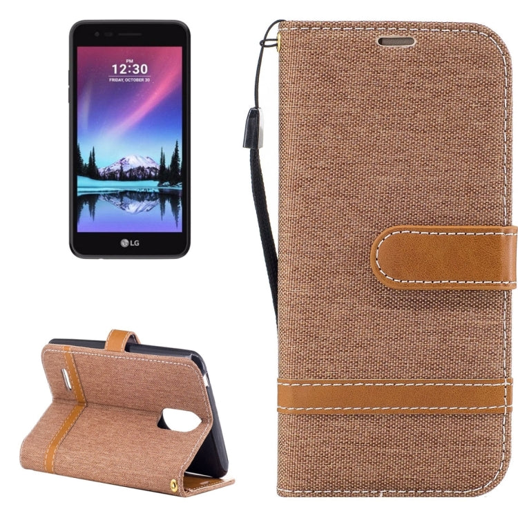 For LG K4 (2017) (EU Version) Denim Texture Leather Case with Holder & Card Slots & Wallet & Lanyard