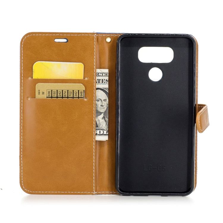 For LG G6 Denim Texture Leather Case with Holder & Card Slots & Wallet & Lanyard