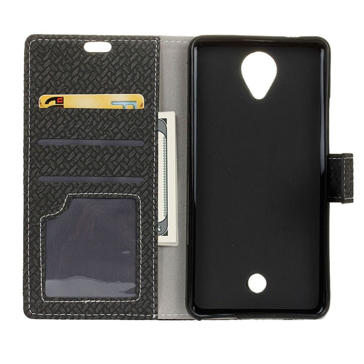 For Wiko U Feel Weaving Texture Horizontal Flip PU Leather Case with Holder & Card Slots & Wallet & Photo Frame