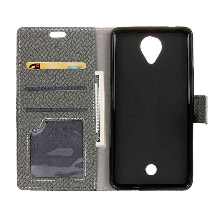 For Wiko U Feel Weaving Texture Horizontal Flip PU Leather Case with Holder & Card Slots & Wallet & Photo Frame