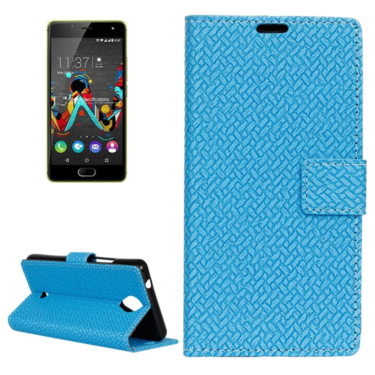For Wiko U Feel Weaving Texture Horizontal Flip PU Leather Case with Holder & Card Slots & Wallet & Photo Frame