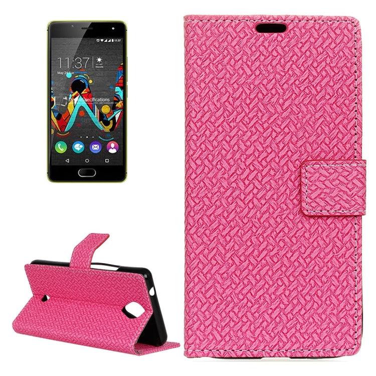 For Wiko U Feel Weaving Texture Horizontal Flip PU Leather Case with Holder & Card Slots & Wallet & Photo Frame