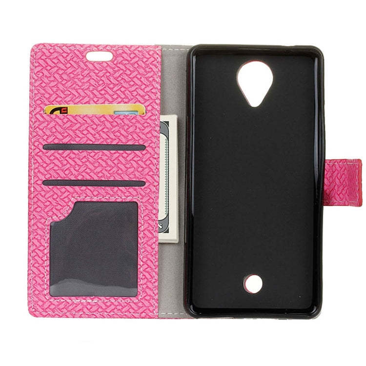 For Wiko U Feel Weaving Texture Horizontal Flip PU Leather Case with Holder & Card Slots & Wallet & Photo Frame