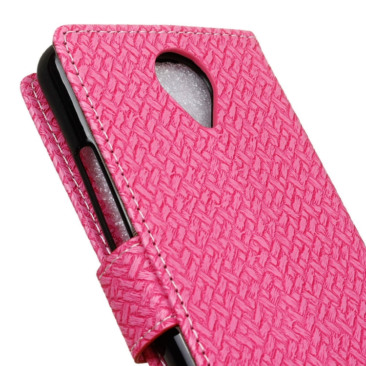 For Wiko U Feel Weaving Texture Horizontal Flip PU Leather Case with Holder & Card Slots & Wallet & Photo Frame