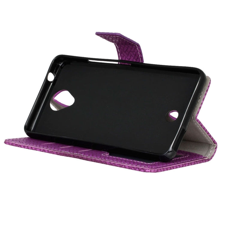 For Wiko U Feel Weaving Texture Horizontal Flip PU Leather Case with Holder & Card Slots & Wallet & Photo Frame