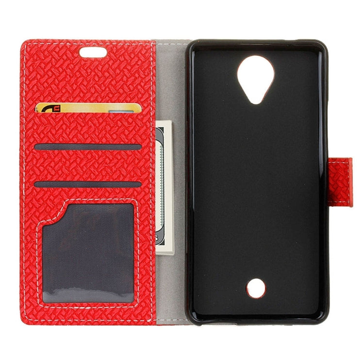 For Wiko U Feel Weaving Texture Horizontal Flip PU Leather Case with Holder & Card Slots & Wallet & Photo Frame
