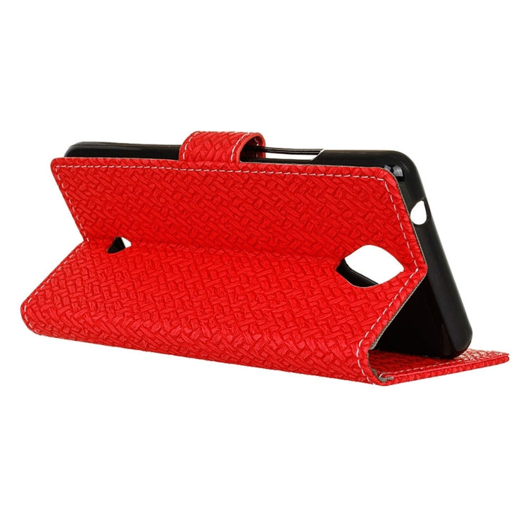 For Wiko U Feel Weaving Texture Horizontal Flip PU Leather Case with Holder & Card Slots & Wallet & Photo Frame