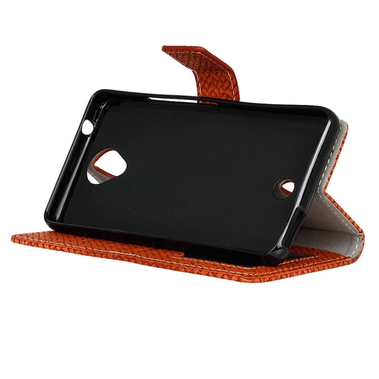 For Wiko U Feel Weaving Texture Horizontal Flip PU Leather Case with Holder & Card Slots & Wallet & Photo Frame