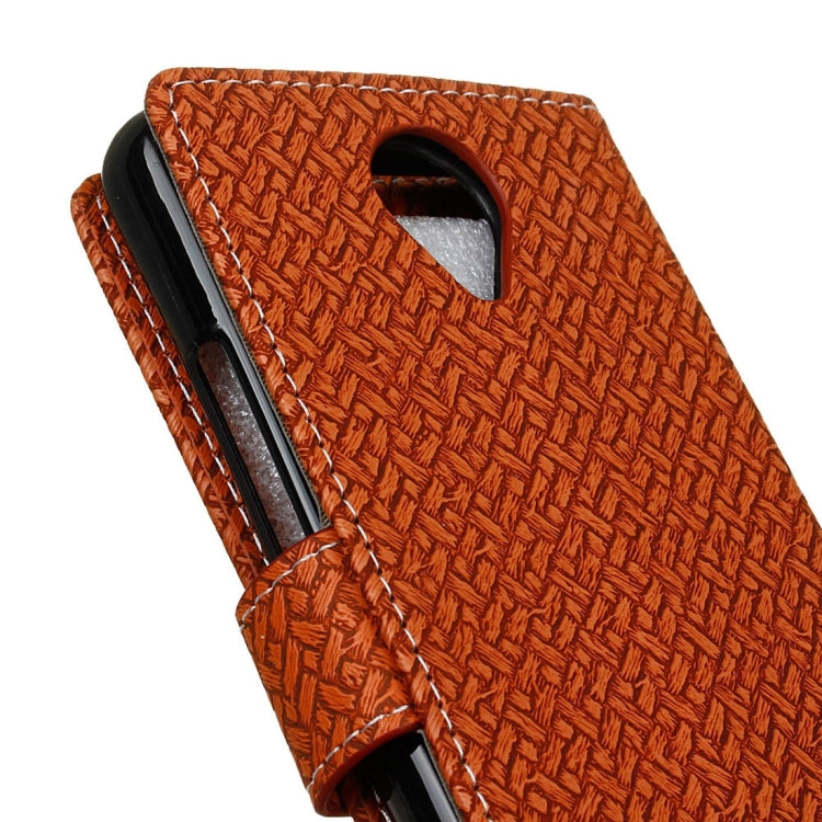 For Wiko U Feel Weaving Texture Horizontal Flip PU Leather Case with Holder & Card Slots & Wallet & Photo Frame