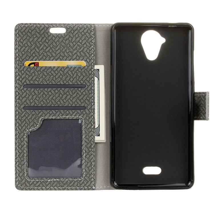 For Wiko U Feel Lite Weaving Texture Horizontal Flip PU Leather Case with Holder & Card Slots & Wallet & Photo Frame