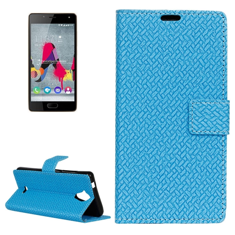 For Wiko U Feel Lite Weaving Texture Horizontal Flip PU Leather Case with Holder & Card Slots & Wallet & Photo Frame
