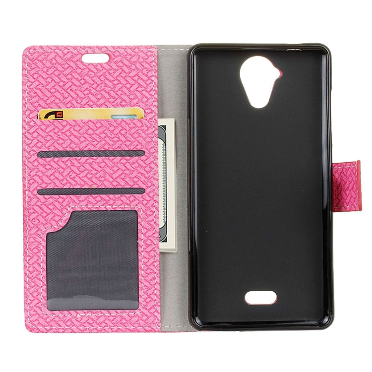 For Wiko U Feel Lite Weaving Texture Horizontal Flip PU Leather Case with Holder & Card Slots & Wallet & Photo Frame
