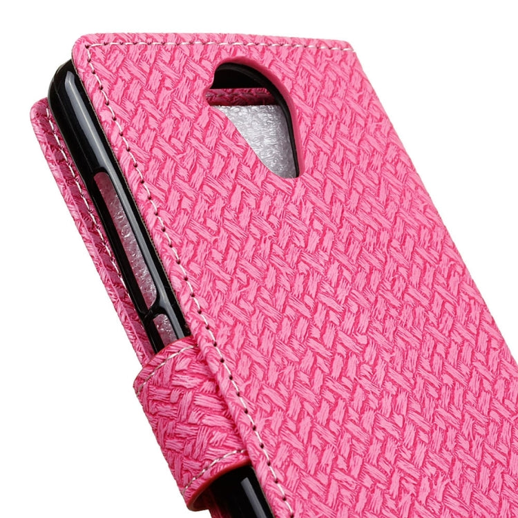 For Wiko U Feel Lite Weaving Texture Horizontal Flip PU Leather Case with Holder & Card Slots & Wallet & Photo Frame