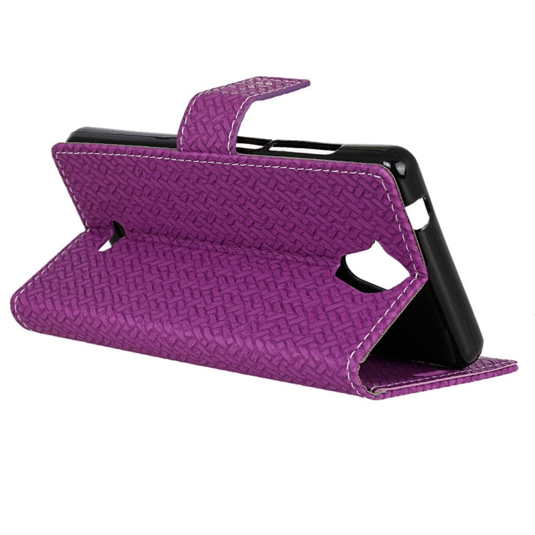 For Wiko U Feel Lite Weaving Texture Horizontal Flip PU Leather Case with Holder & Card Slots & Wallet & Photo Frame