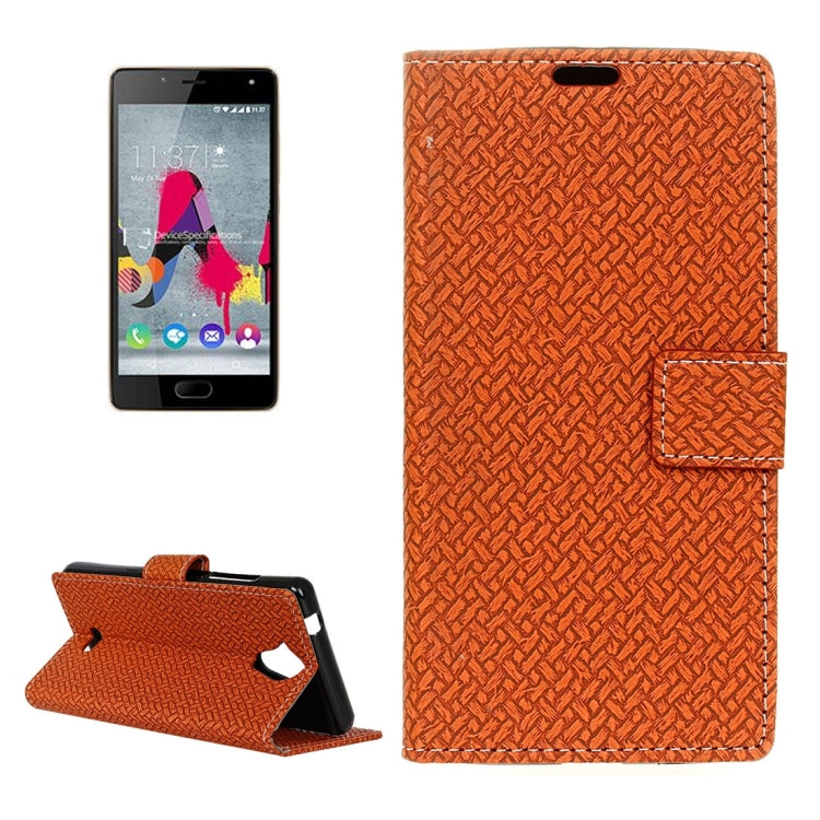 For Wiko U Feel Lite Weaving Texture Horizontal Flip PU Leather Case with Holder & Card Slots & Wallet & Photo Frame