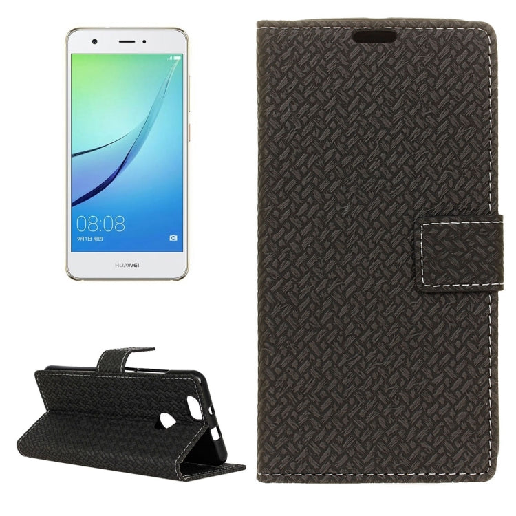 For Huawei nova Weaving Texture Horizontal Flip PU Leather Case with Holder & Card Slots & Wallet & Photo Frame