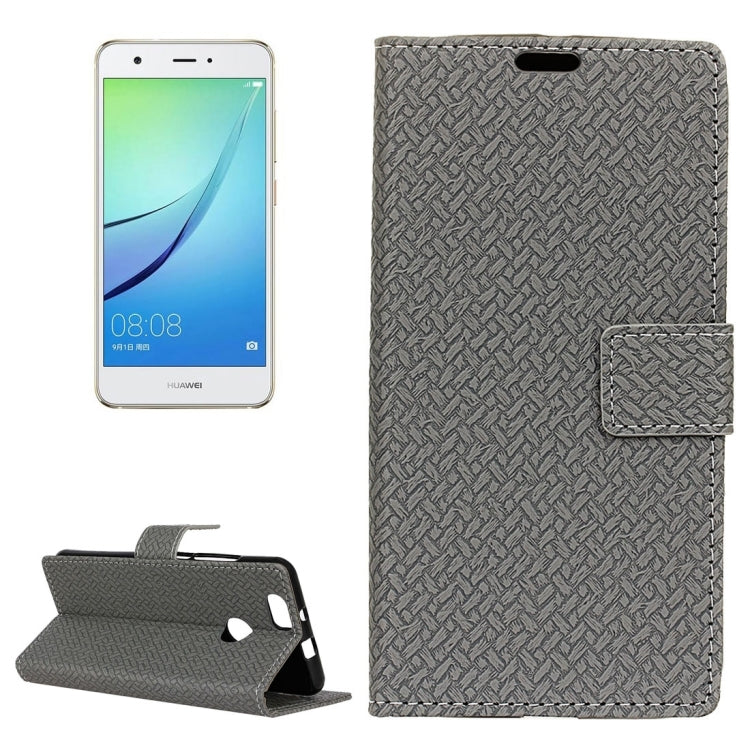 For Huawei nova Weaving Texture Horizontal Flip PU Leather Case with Holder & Card Slots & Wallet & Photo Frame