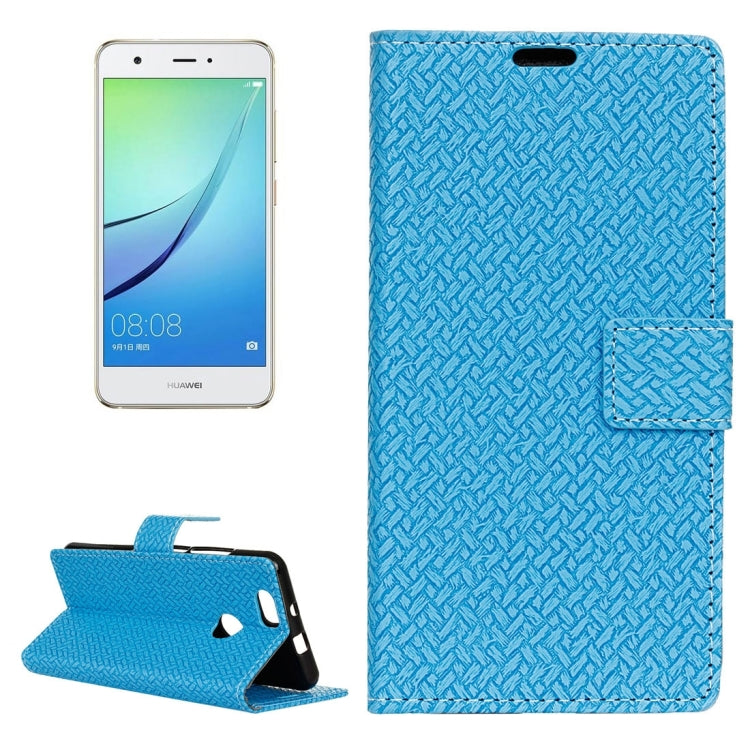For Huawei nova Weaving Texture Horizontal Flip PU Leather Case with Holder & Card Slots & Wallet & Photo Frame