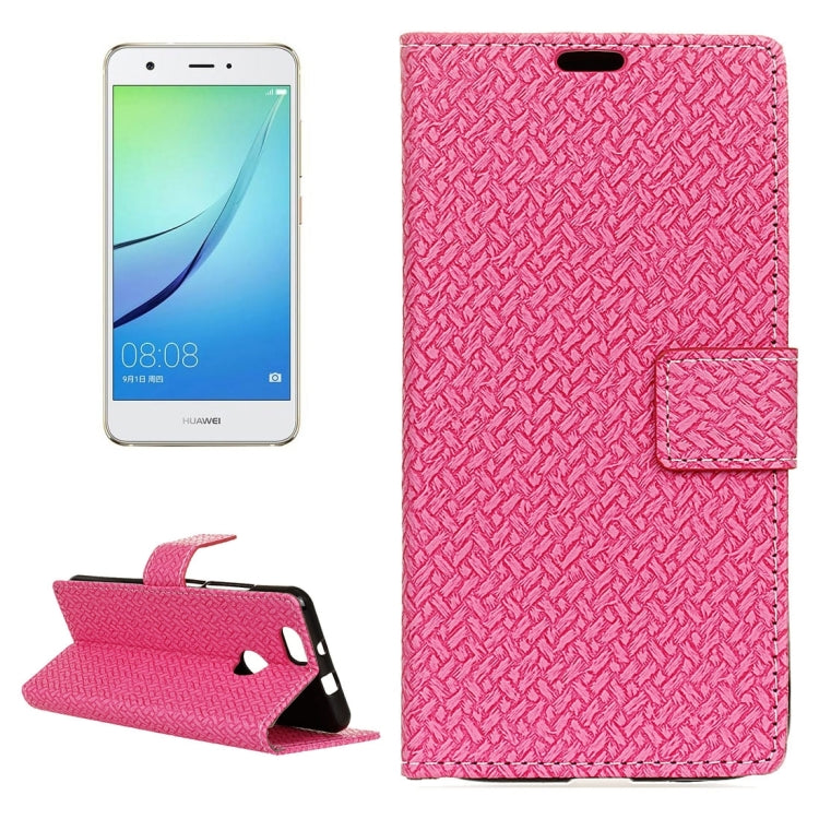 For Huawei nova Weaving Texture Horizontal Flip PU Leather Case with Holder & Card Slots & Wallet & Photo Frame