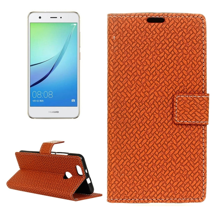 For Huawei nova Weaving Texture Horizontal Flip PU Leather Case with Holder & Card Slots & Wallet & Photo Frame