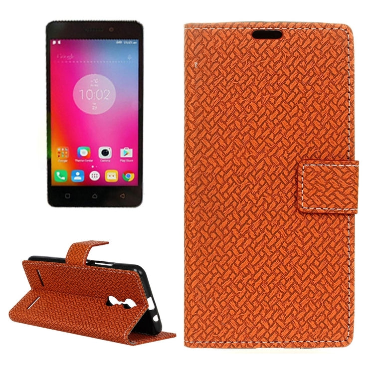 For Lenovo K6 / K6 Power Weaving Texture Horizontal Flip PU Leather Case with Holder & Card Slots & Wallet & Photo Frame