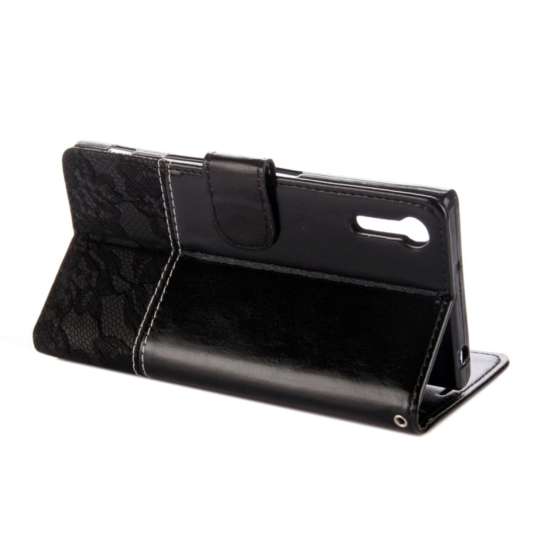 For Sony Xperia XZ & XZS Lace Stitching Leather Case with Card Slots & Holder & Wallet