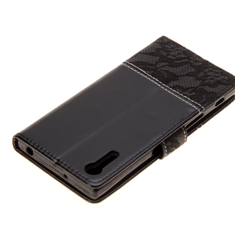 For Sony Xperia XZ & XZS Lace Stitching Leather Case with Card Slots & Holder & Wallet