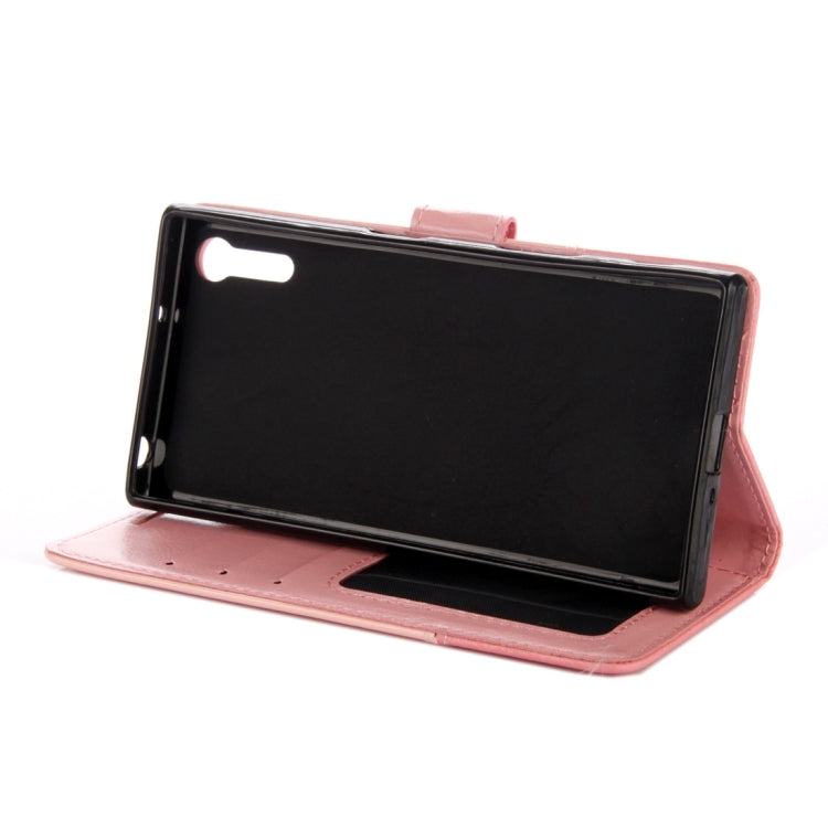 For Sony Xperia XZ & XZS Lace Stitching Leather Case with Card Slots & Holder & Wallet