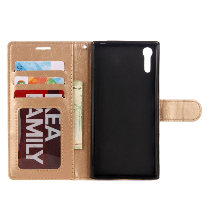For Sony Xperia XZ & XZS Lace Stitching Leather Case with Card Slots & Holder & Wallet