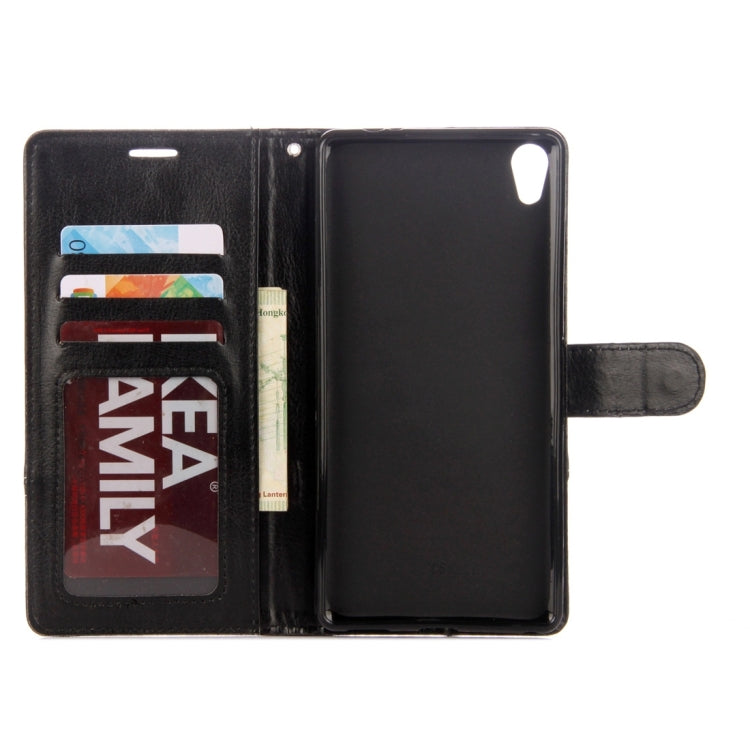 For Sony Xperia XA1 Ultra Lace Stitching Leather Case with Card Slots & Holder & Wallet